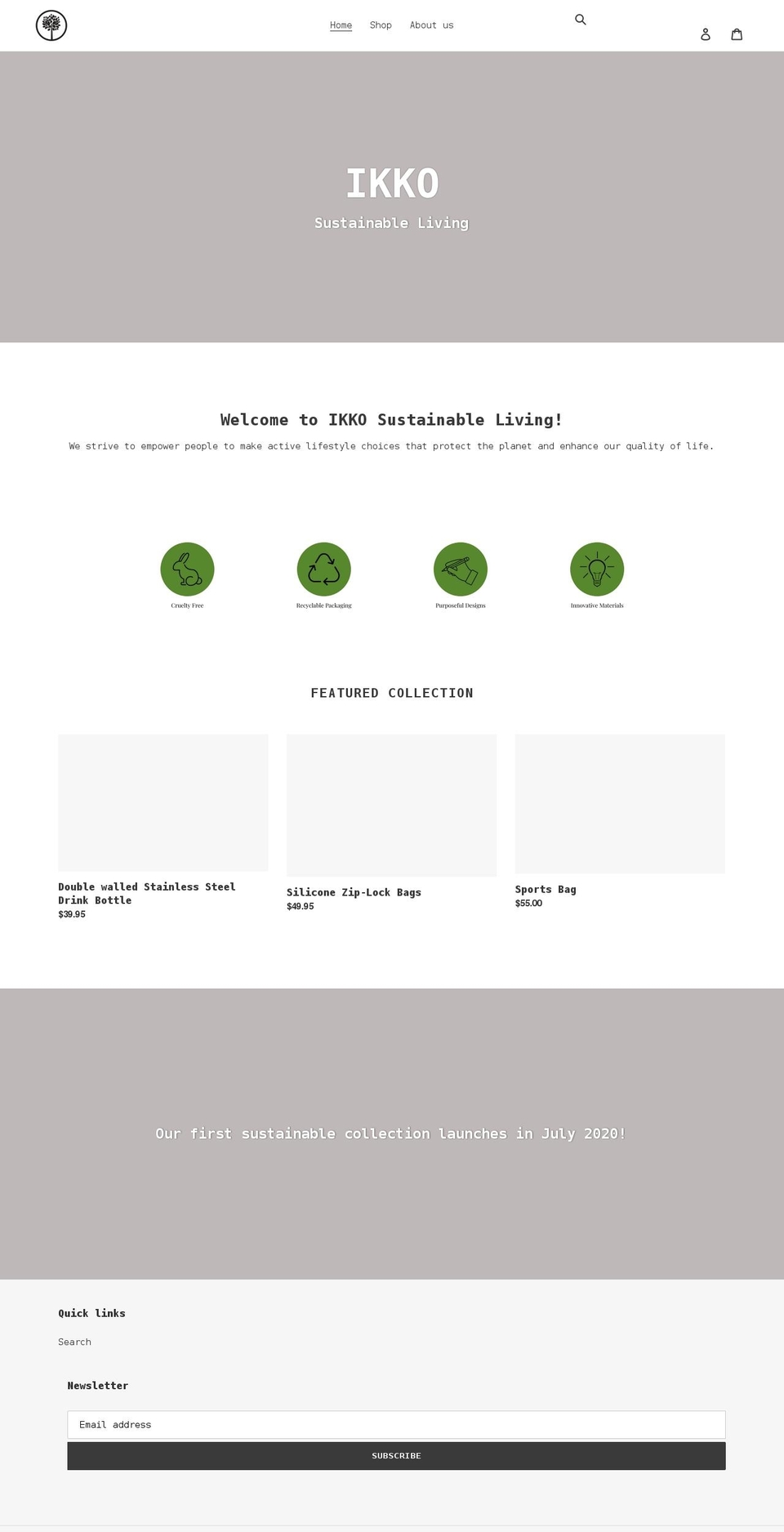 ikkoliving.com shopify website screenshot