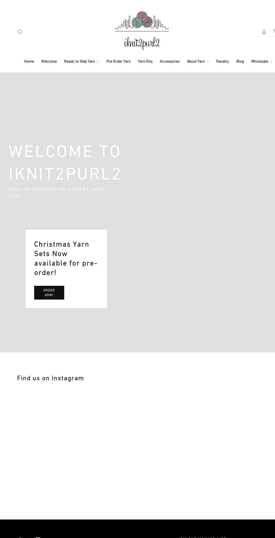 iknit2purl2.com shopify website screenshot