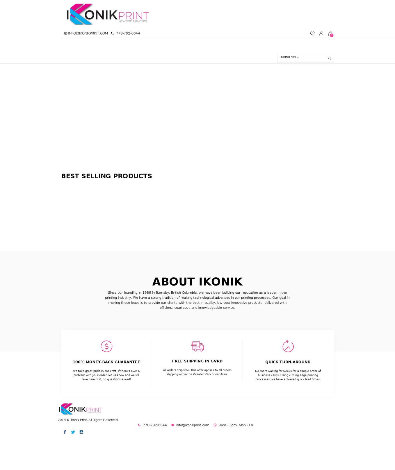 ikonikprint.com — Shopify storefront screenshot