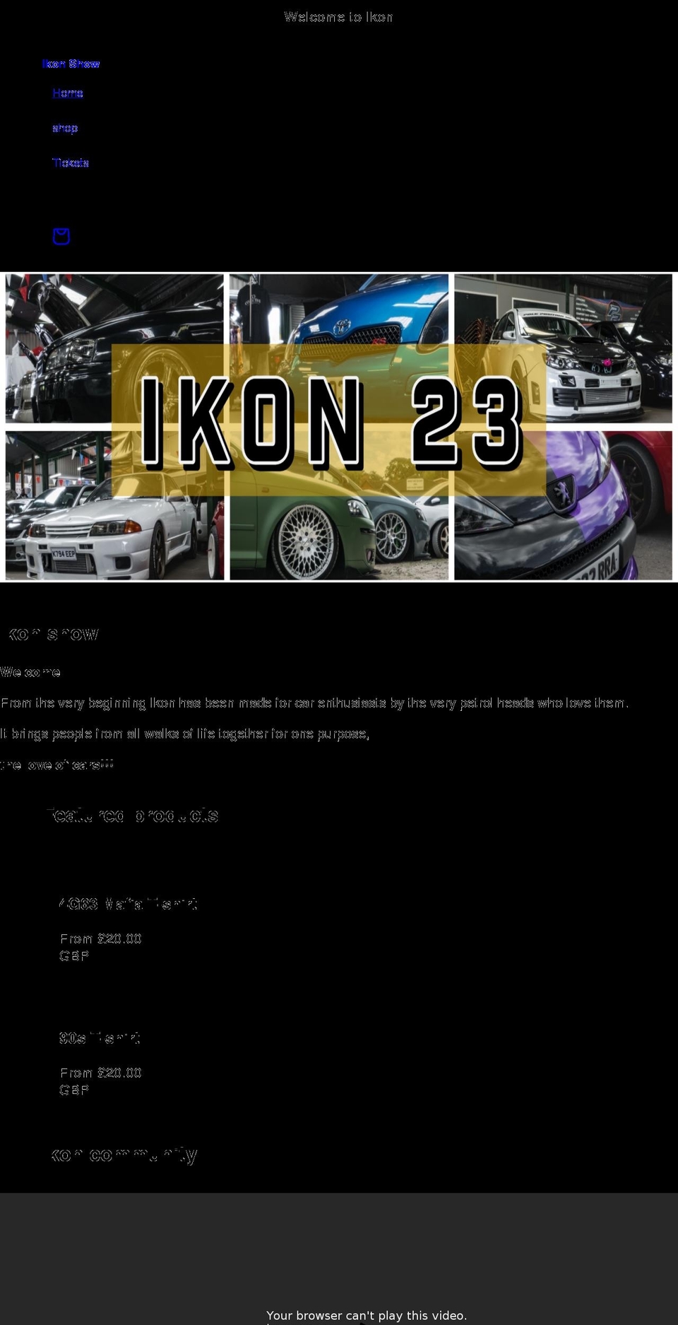 ikonshow.com shopify website screenshot