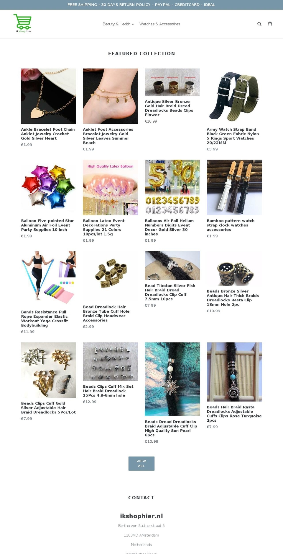 ikshophier.com — Shopify storefront screenshot
