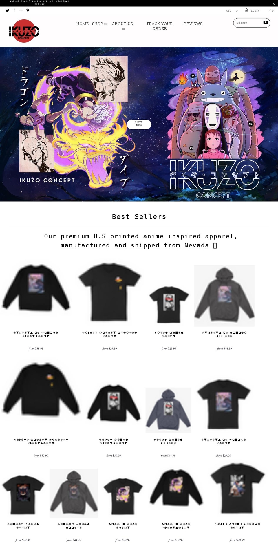 ikuzoconcept.com shopify website screenshot