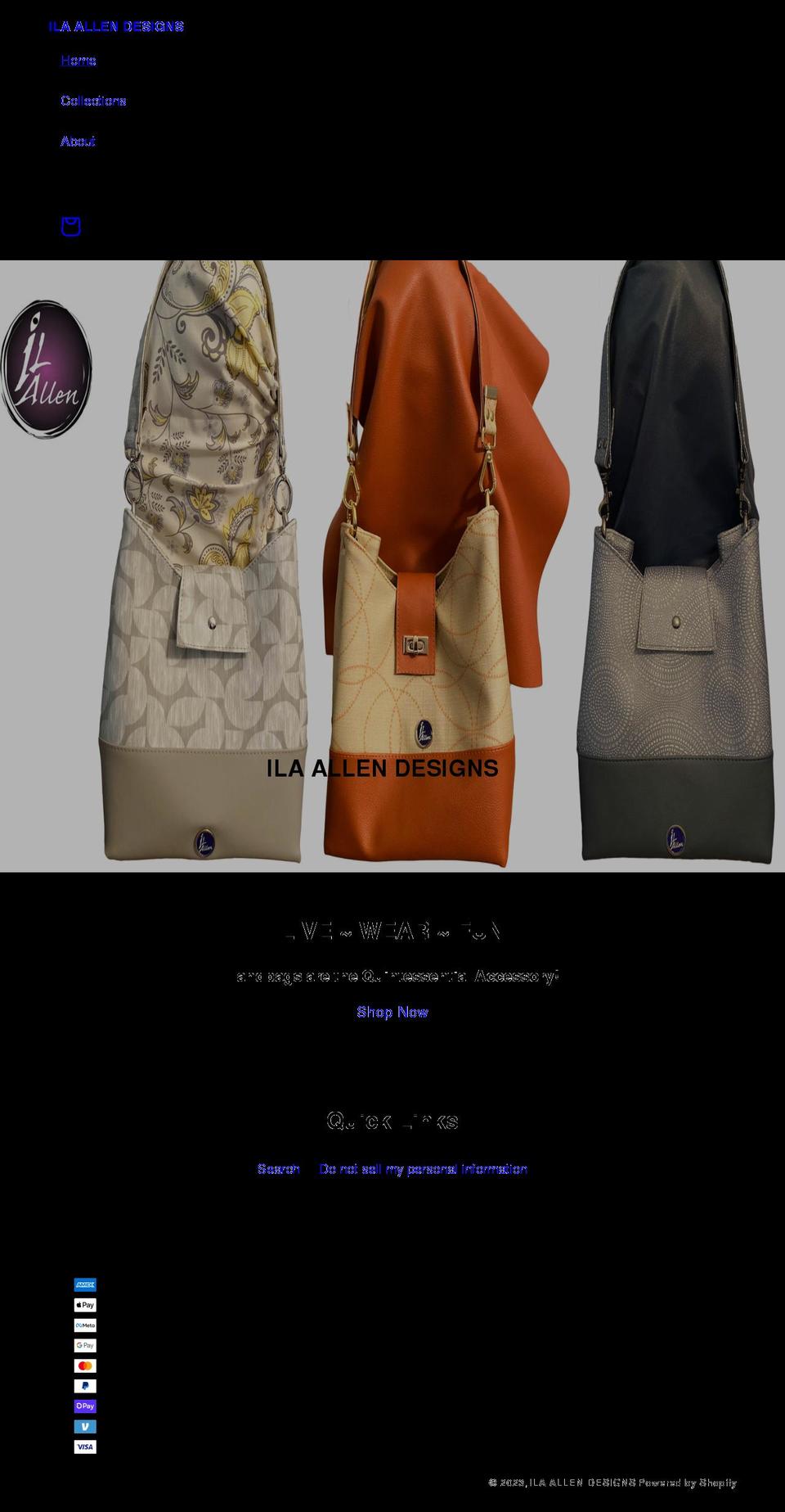 ilaallendesigns.com shopify website screenshot