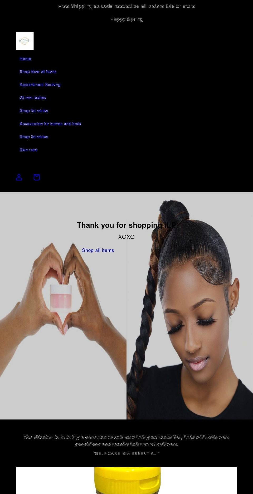 ilashesprincess.com shopify website screenshot