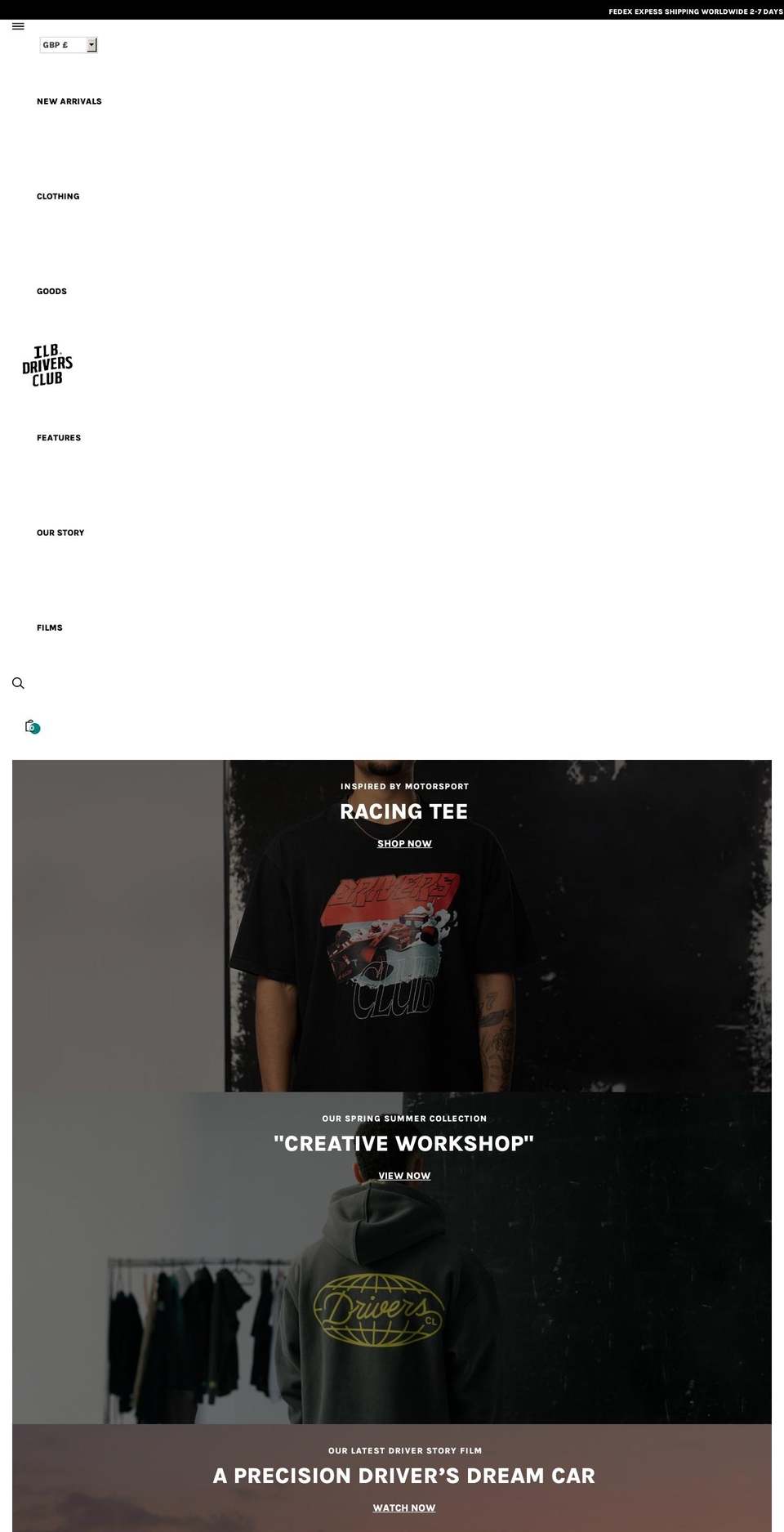 ilbdriversclub.com shopify website screenshot