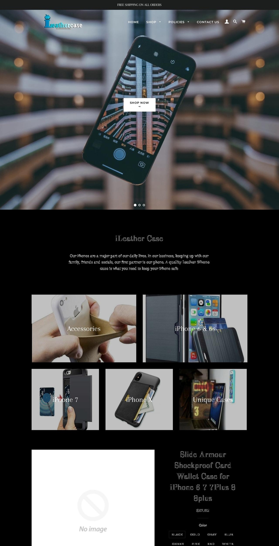 ileathercase.com — Shopify storefront screenshot