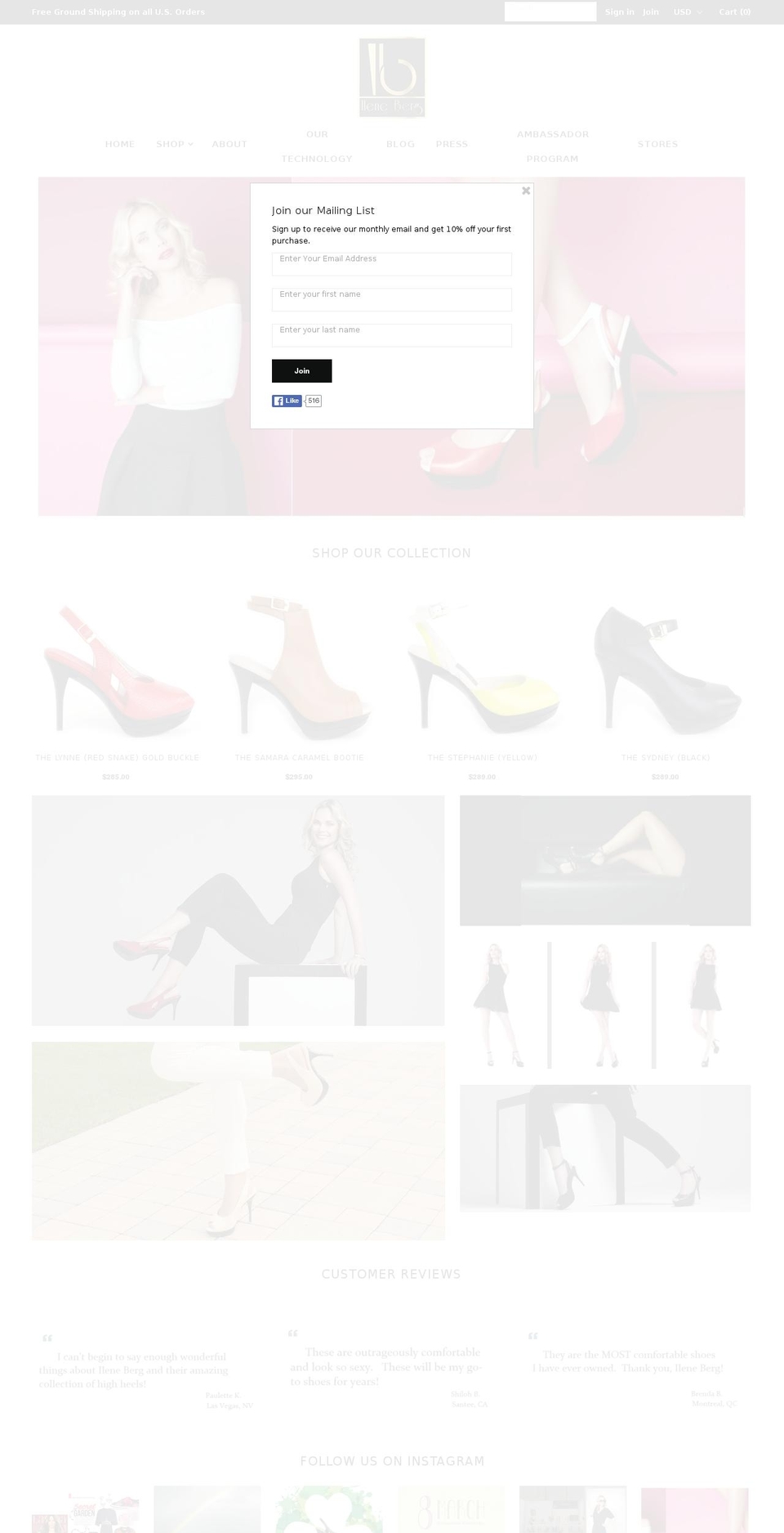 ileneberg.com shopify website screenshot