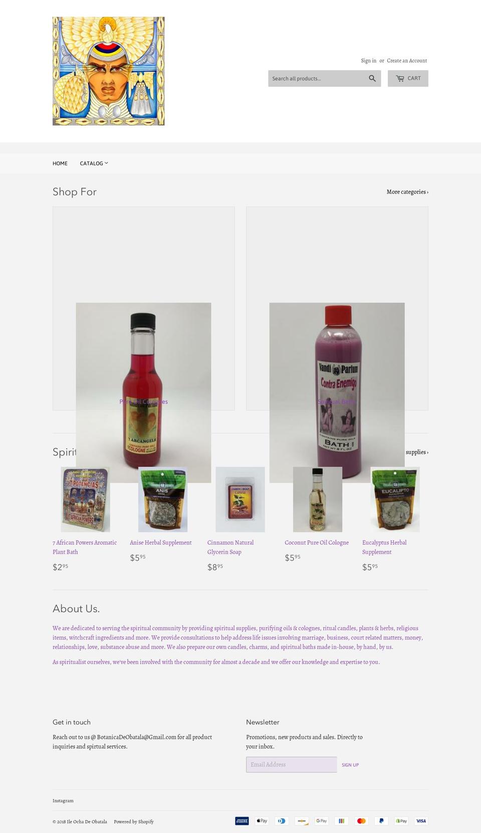 ileochadeobatala.com — Shopify storefront screenshot