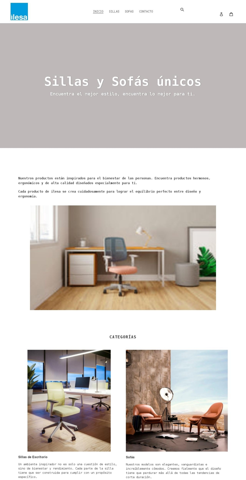 ilesa.cl shopify website screenshot