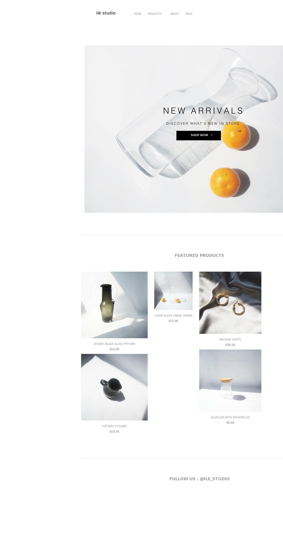 ilestudio.com — Shopify storefront screenshot
