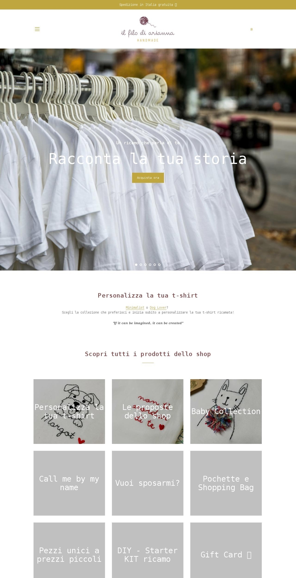 ilfilodiariannahandmade.it shopify website screenshot