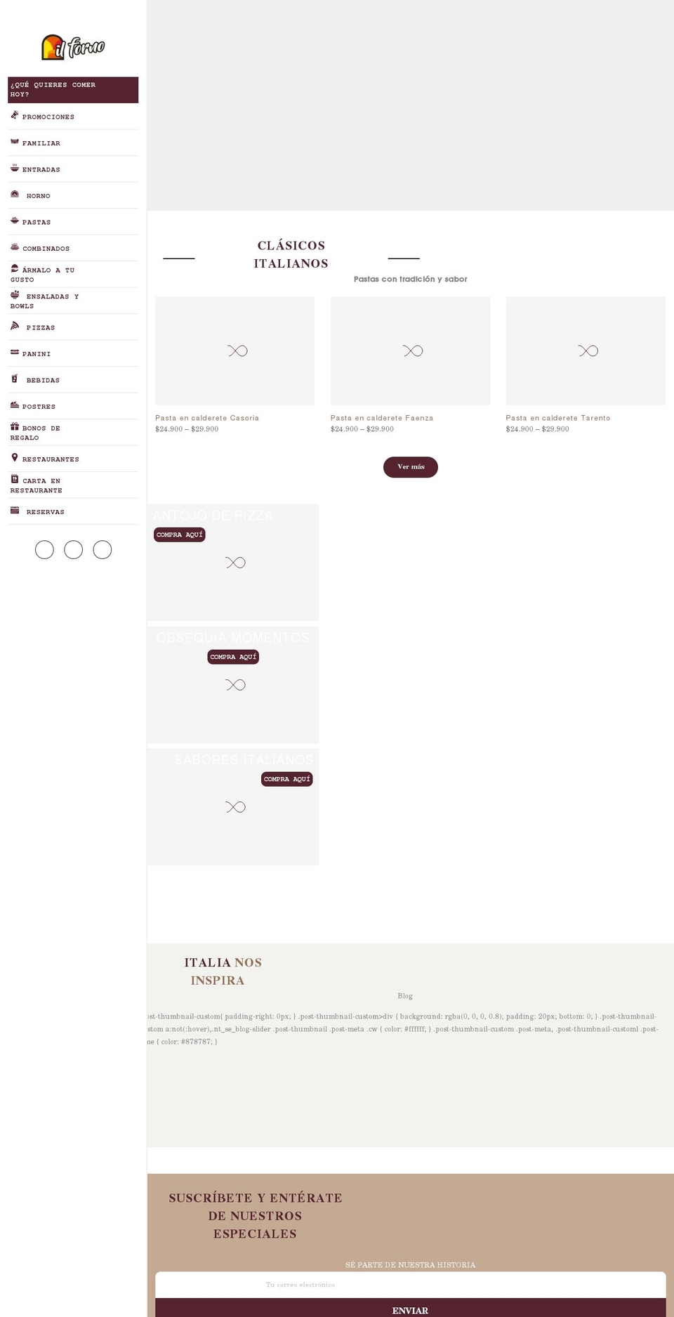 ilforno.co shopify website screenshot