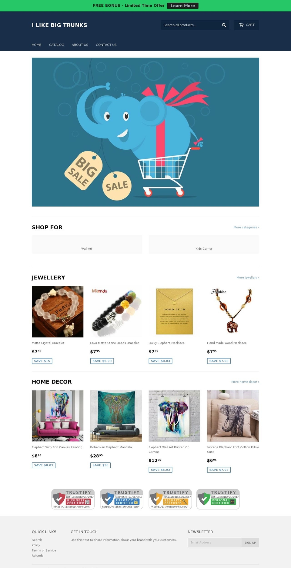 ilikebigtrunks.com — Shopify storefront screenshot