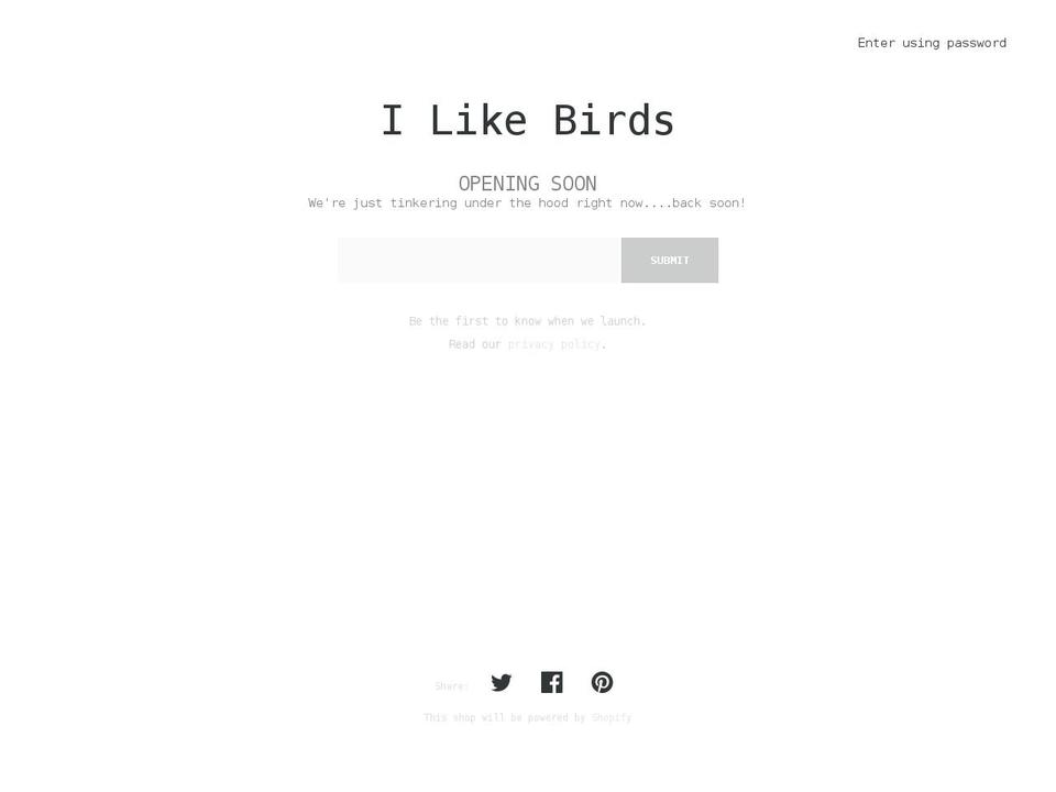 ilikebirds.co.uk shopify website screenshot