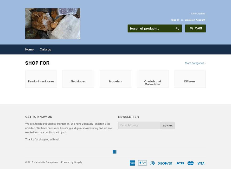 ilikecrystals.com shopify website screenshot