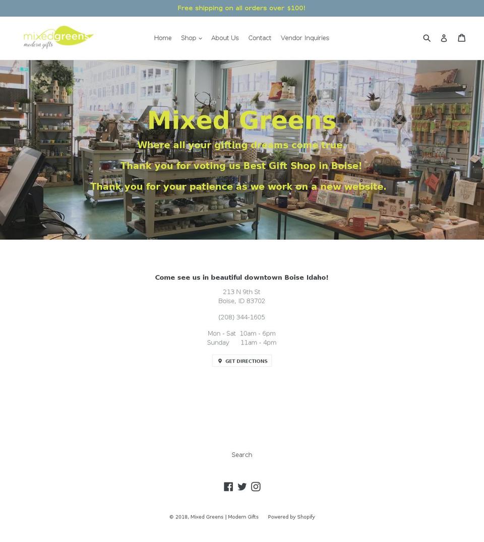 ilikemixedgreens.com — Shopify storefront screenshot