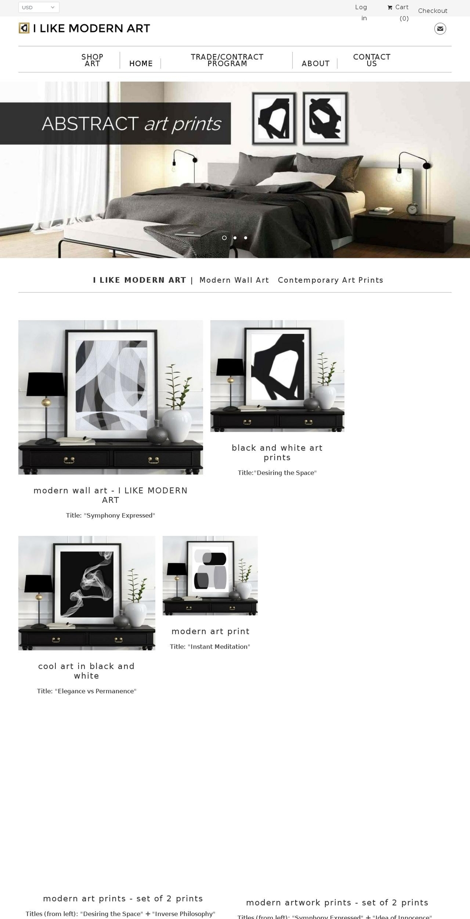 ilikemodernart.com shopify website screenshot