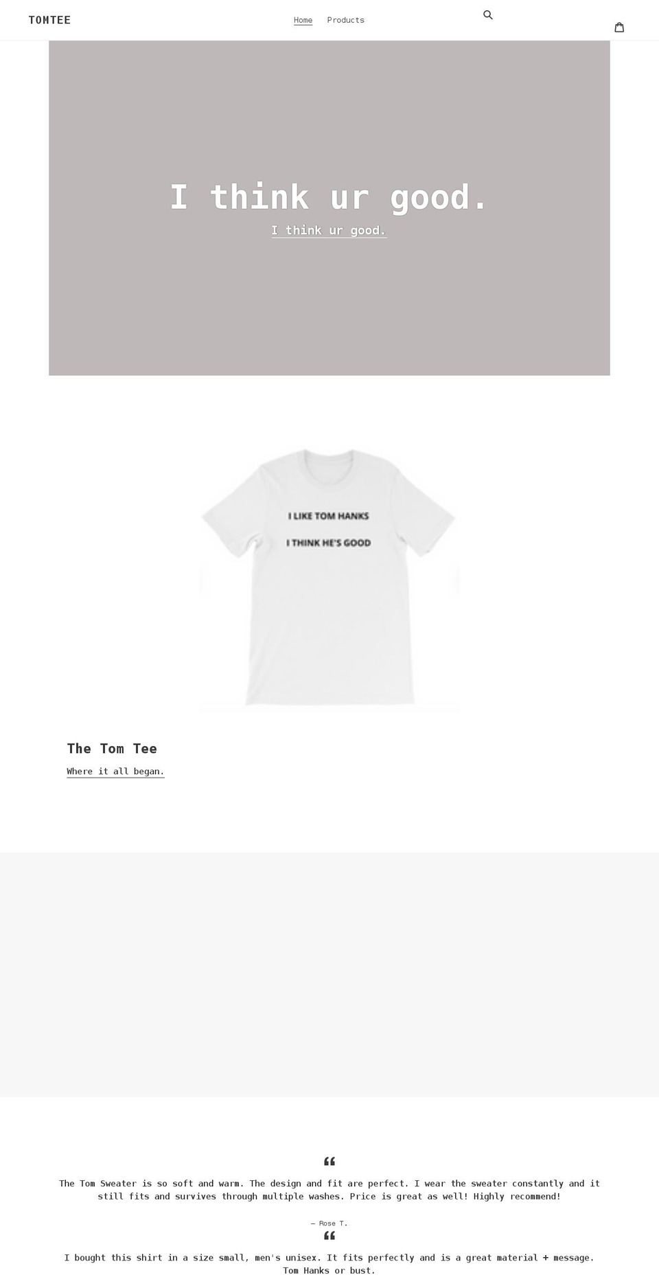 iliketomhanks.com shopify website screenshot