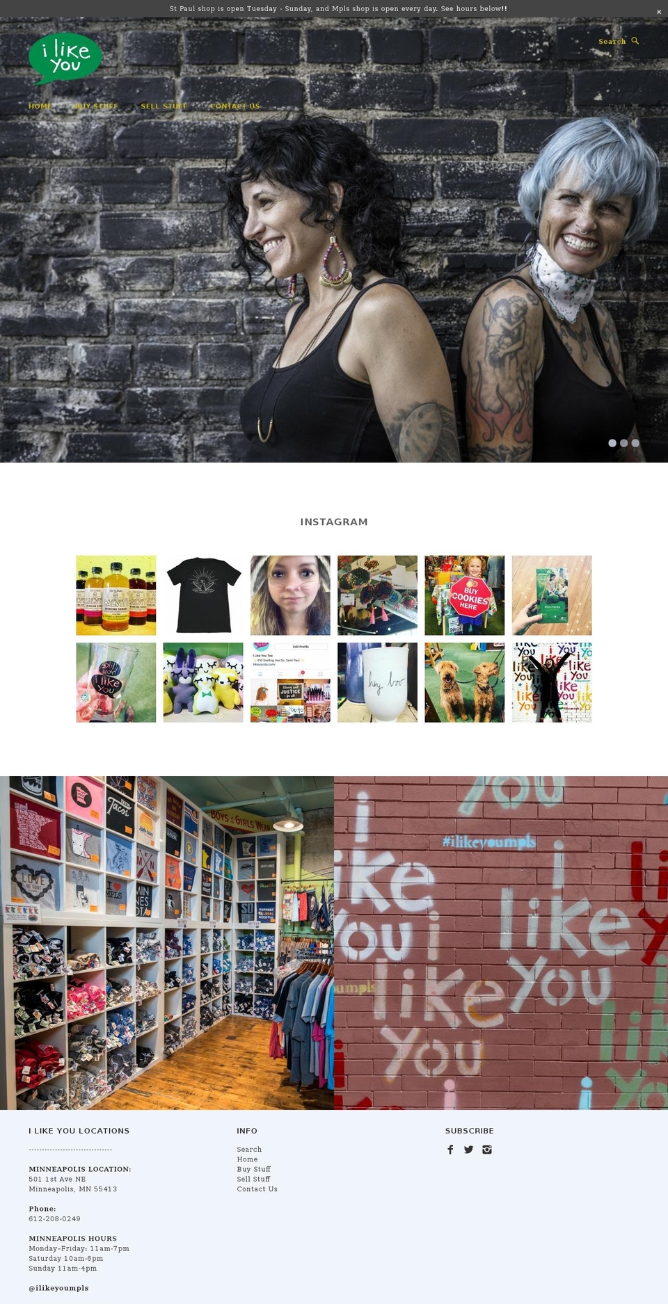 ilikeyoumpls.com shopify website screenshot