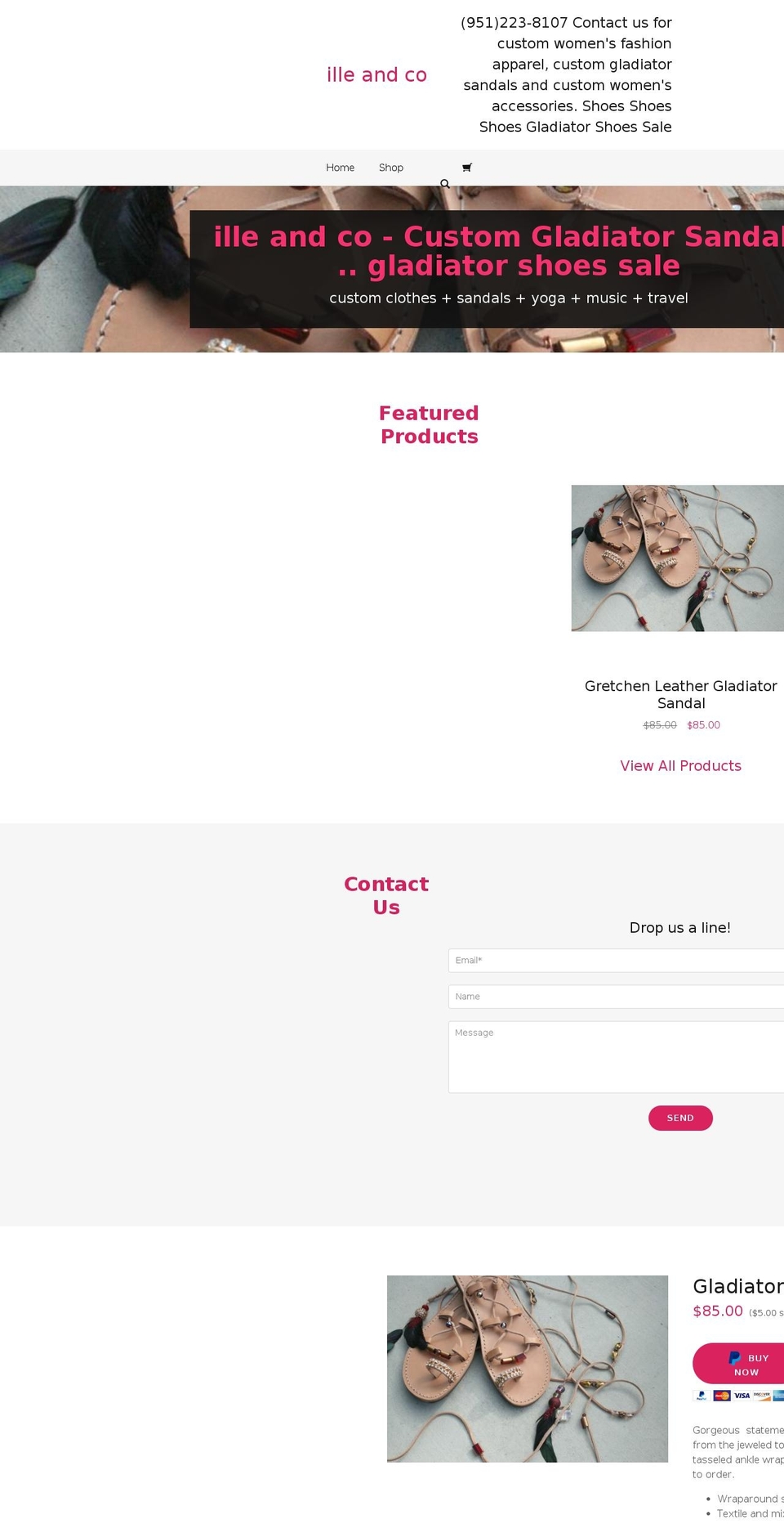 illeandco.com shopify website screenshot