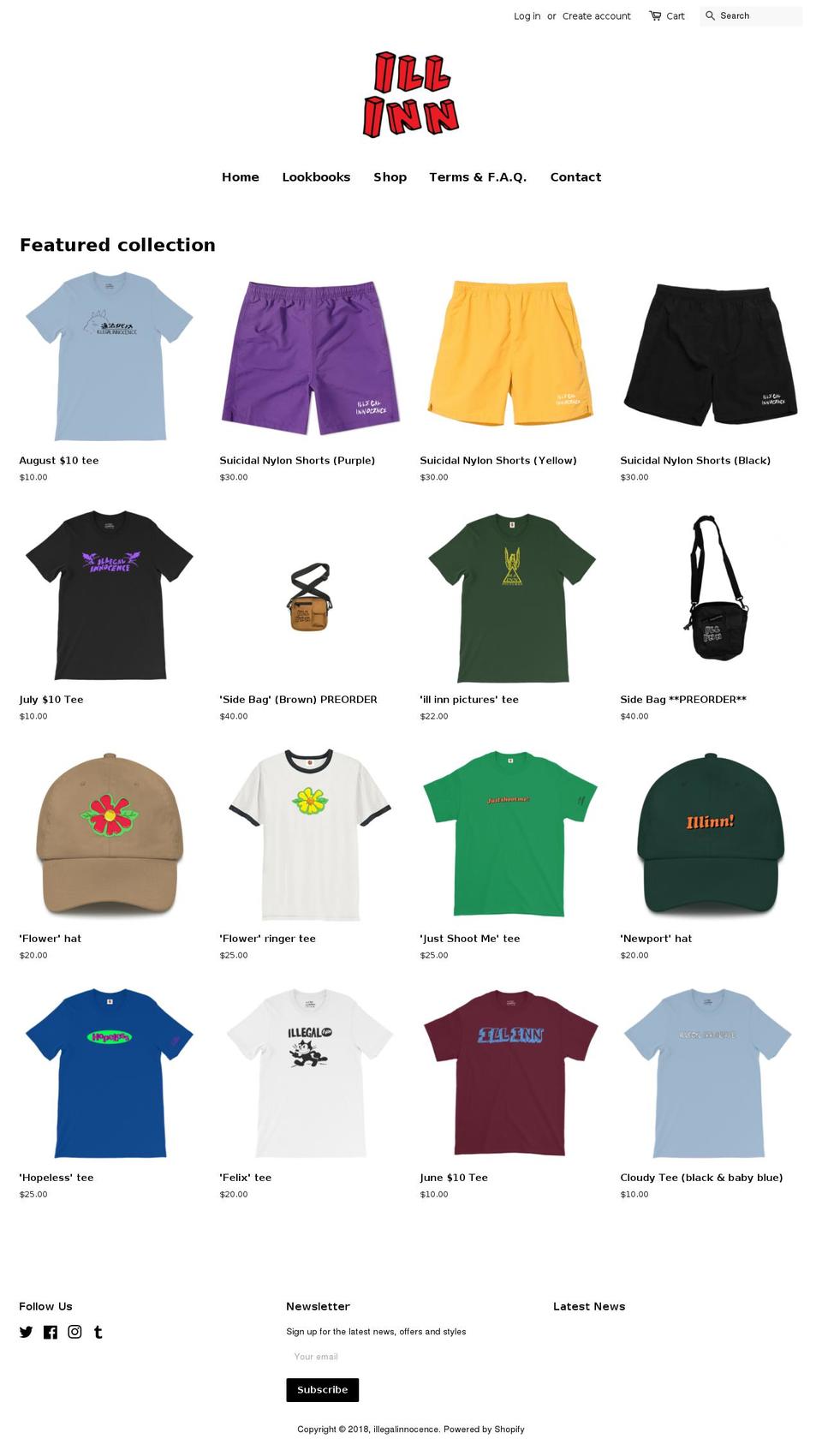 illegalinnocence.com shopify website screenshot