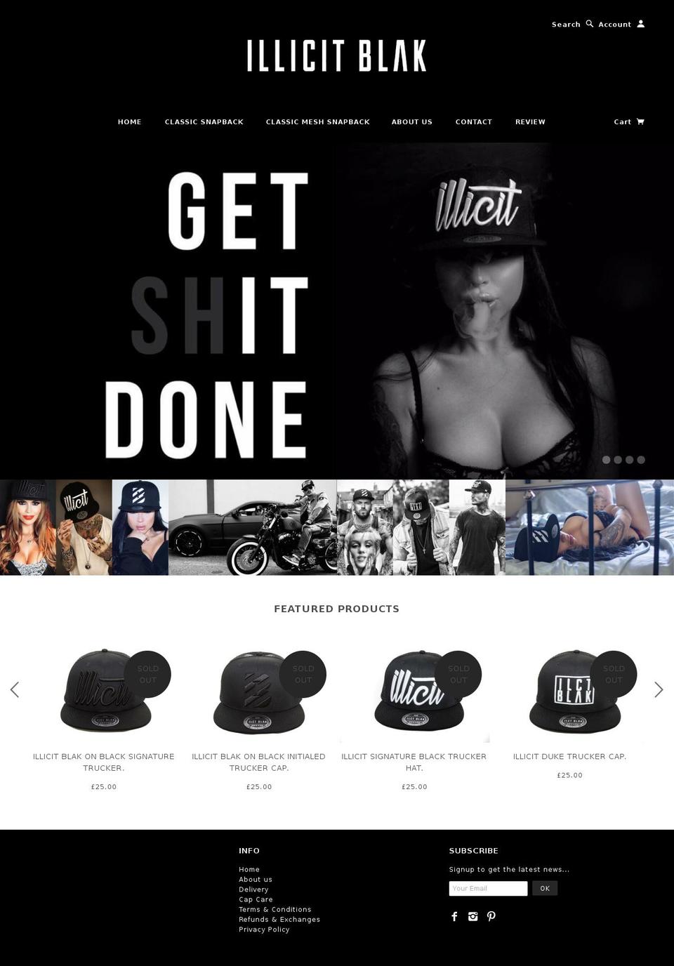 illicitblak.com — Shopify storefront screenshot