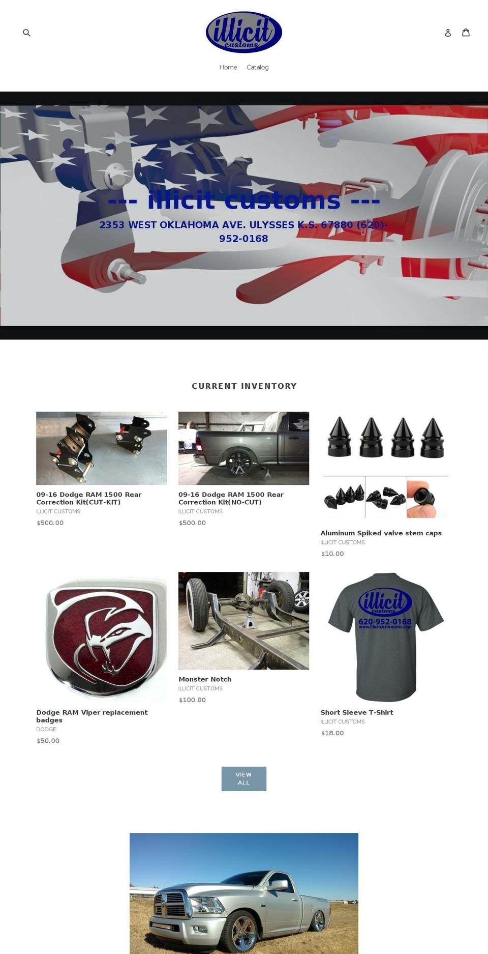 illicitcustomsinc.com — Shopify storefront screenshot