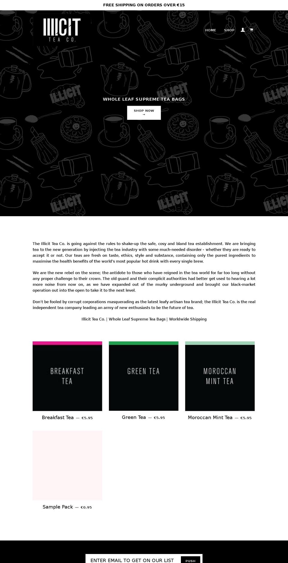 illicittea.com shopify website screenshot