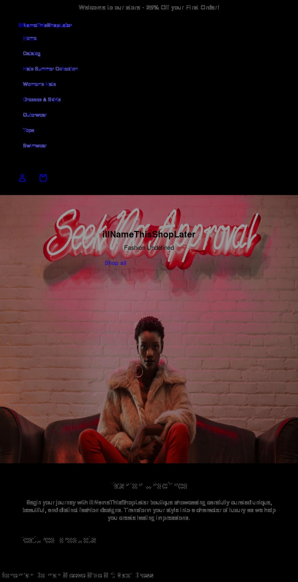 illnamethisshoplater.com shopify website screenshot