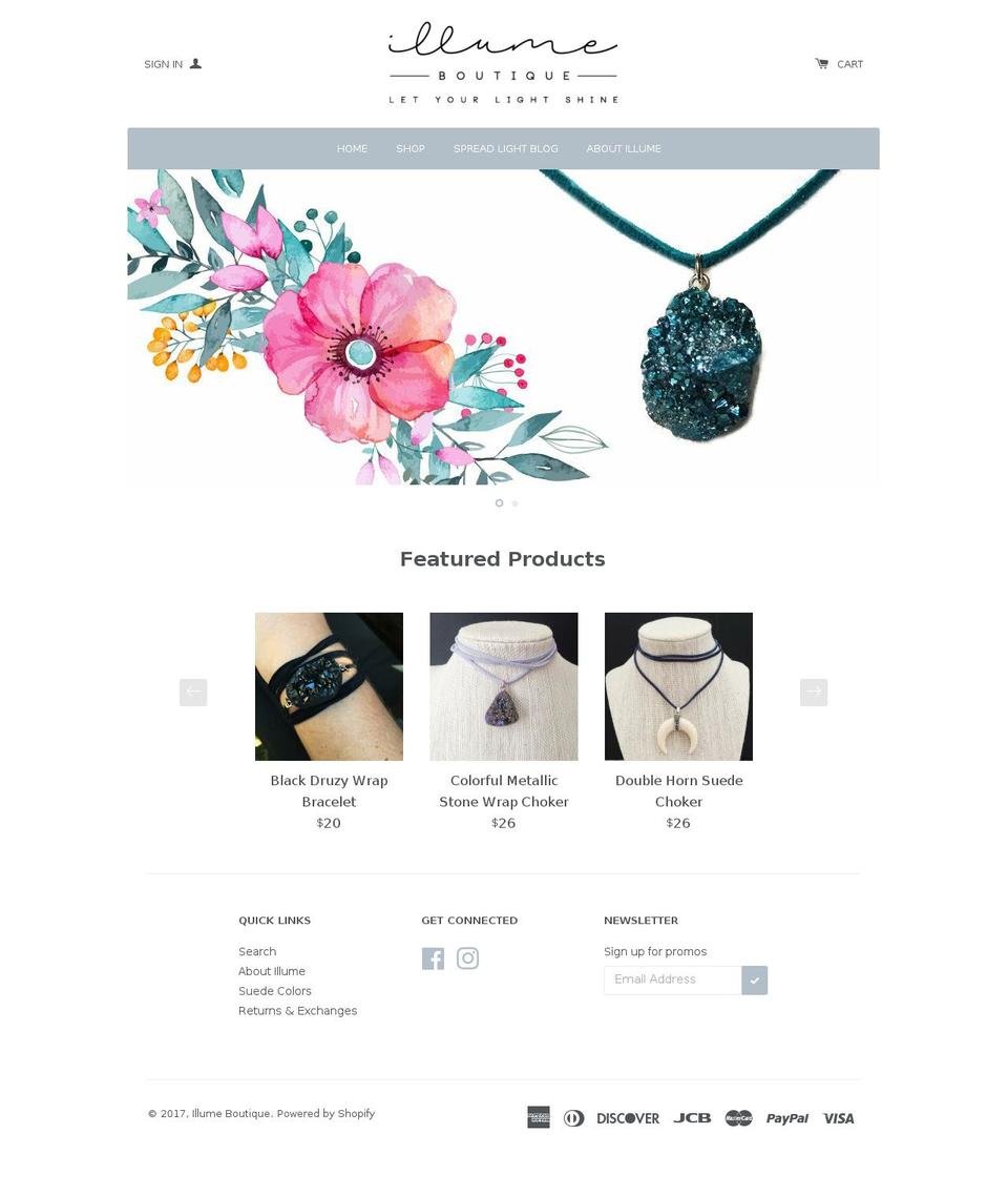 illumeboutique.com shopify website screenshot