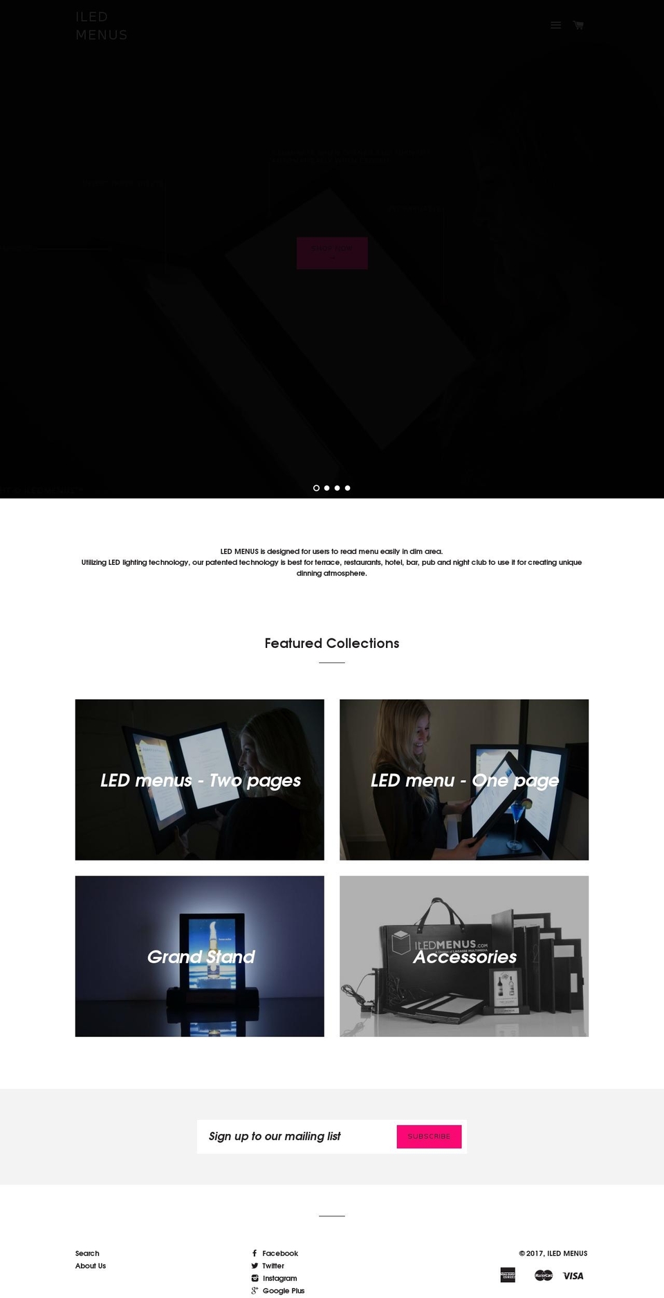 illuminatedledmenu.com shopify website screenshot