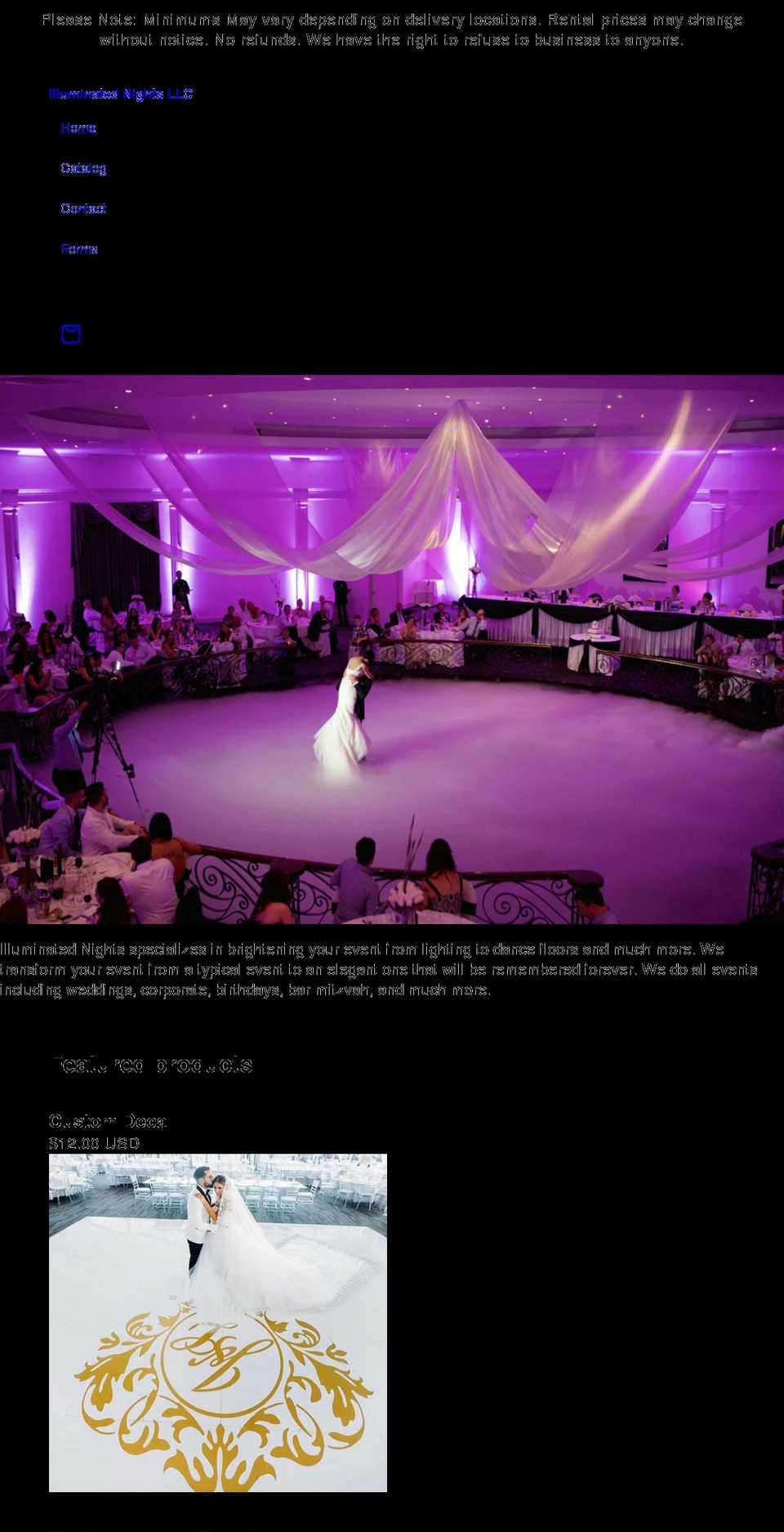 illuminatednights.com shopify website screenshot