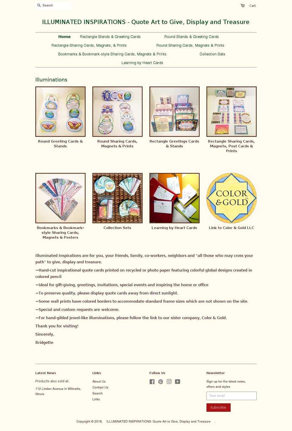 illuminatedquoteart.com shopify website screenshot