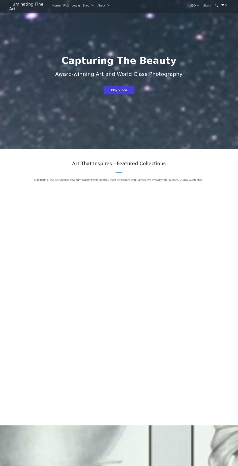 illuminatingfineart.com shopify website screenshot