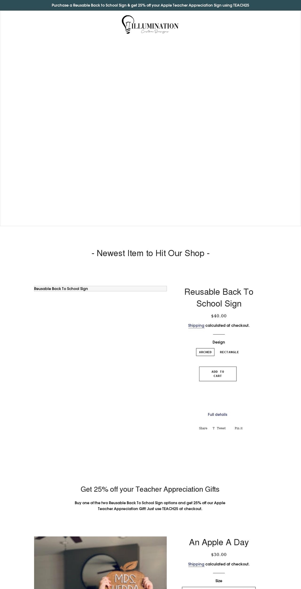 illuminationcustom.com shopify website screenshot