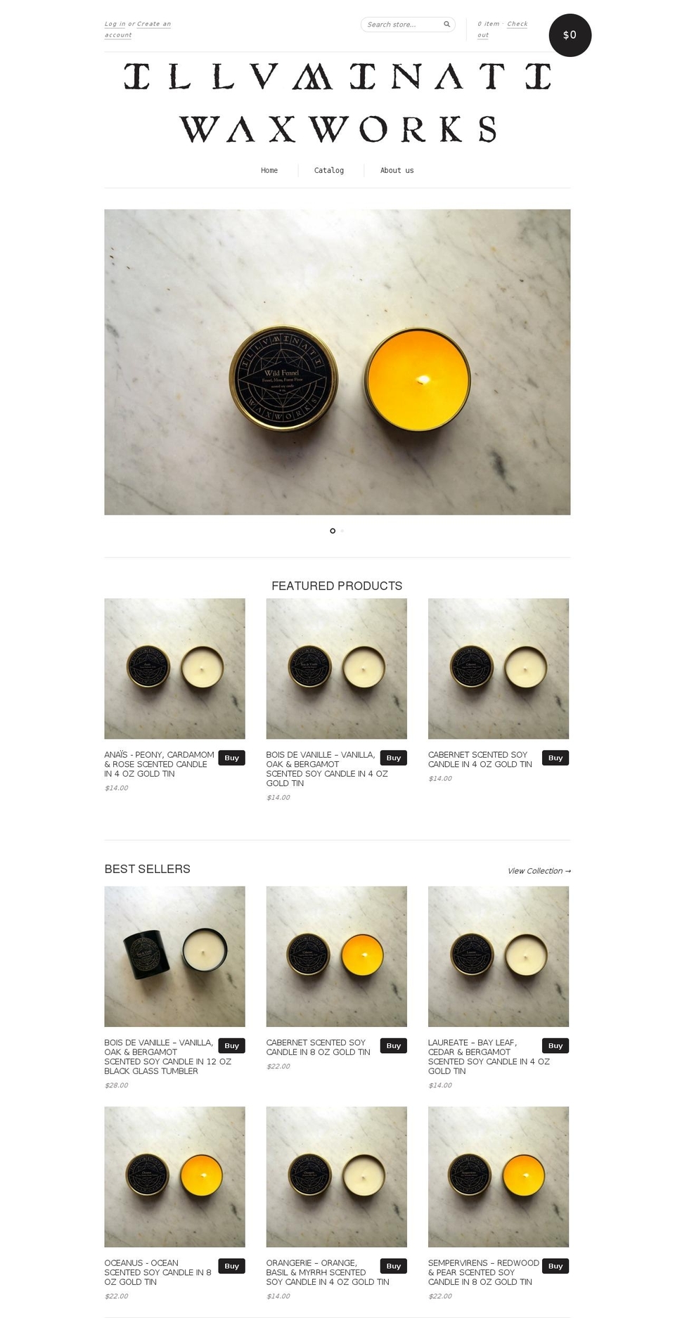 illuminatiwaxworks.com shopify website screenshot