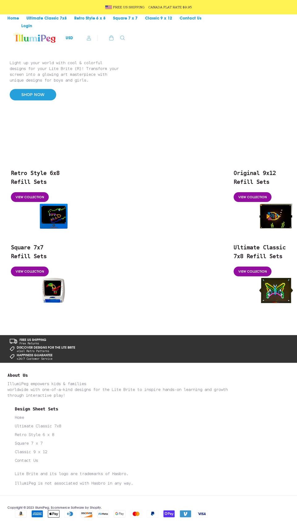 illumipeg.com shopify website screenshot