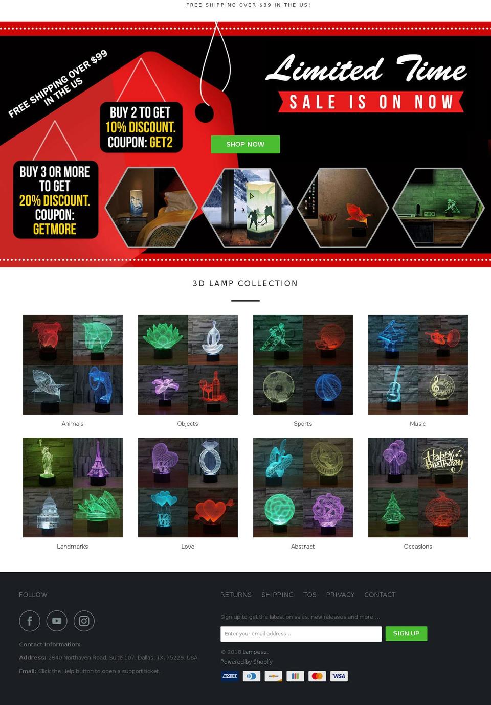illusionlamps.com shopify website screenshot