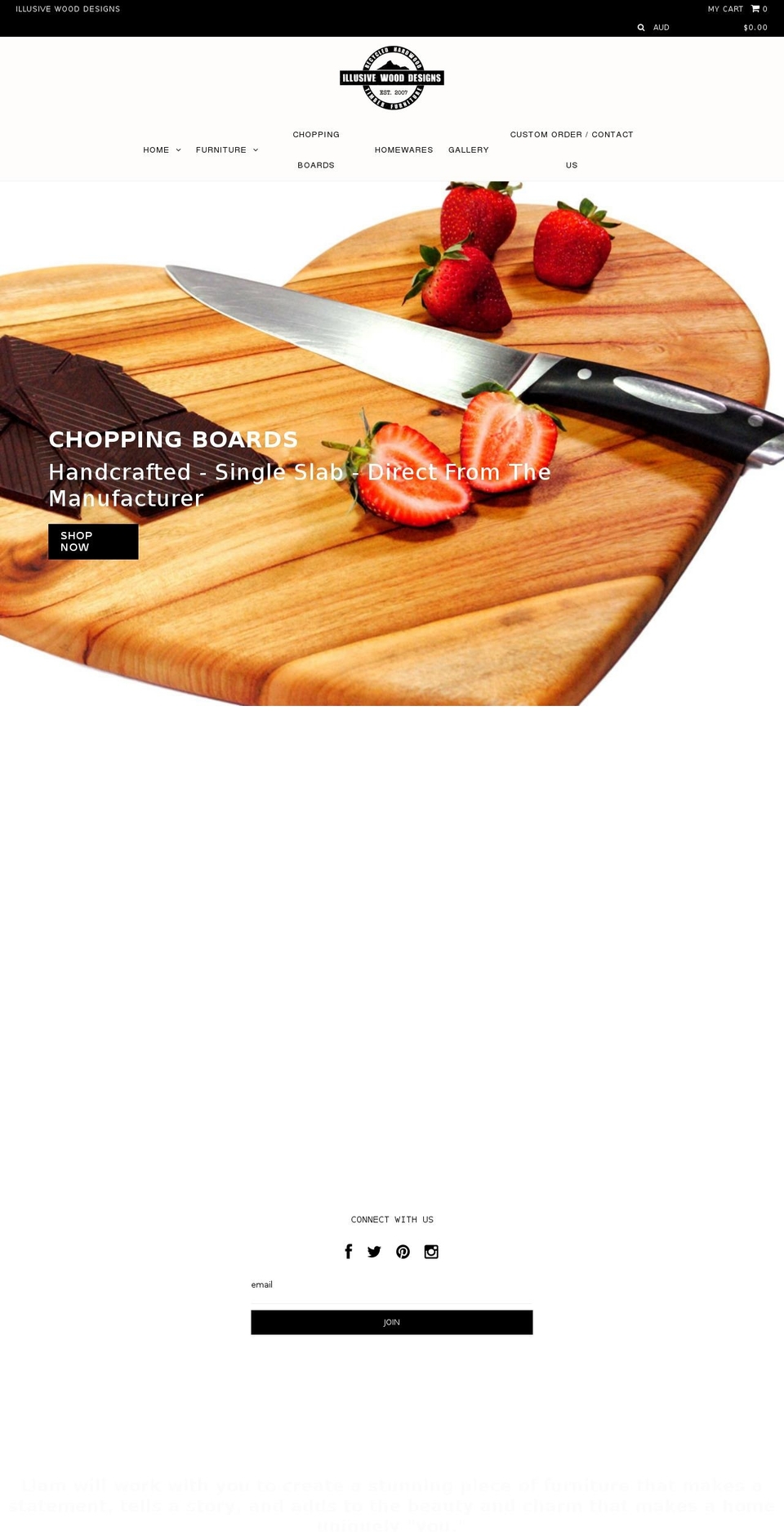 illusivewooddesigns.com shopify website screenshot