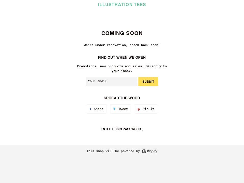 illustrationtees.com shopify website screenshot