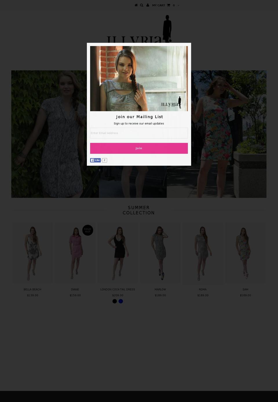 illyriadesign.com shopify website screenshot