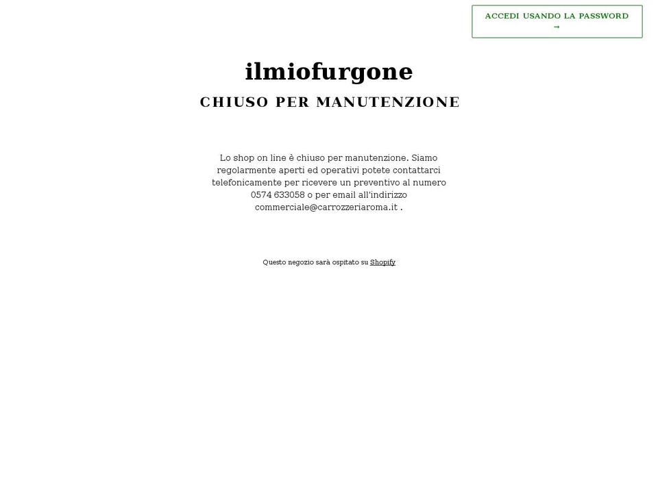 ilmiofurgone.myshopify.com shopify website screenshot