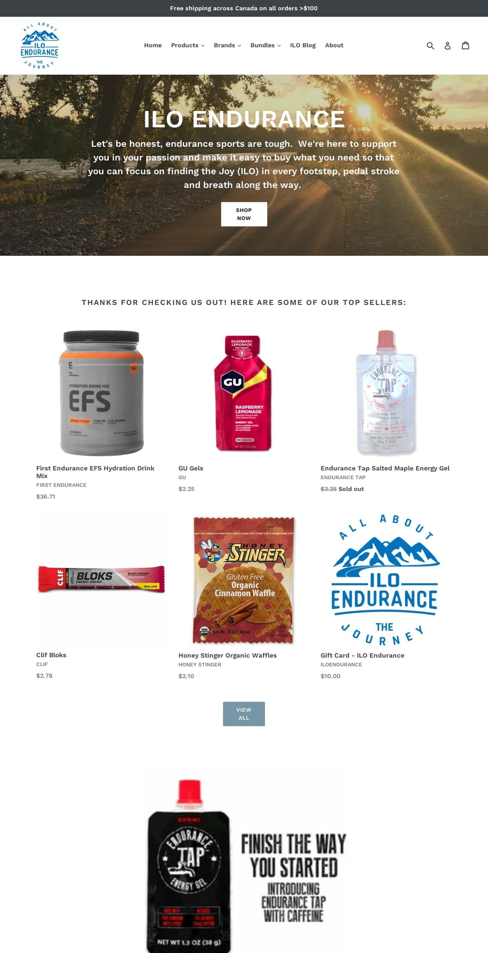iloendurance.ca shopify website screenshot