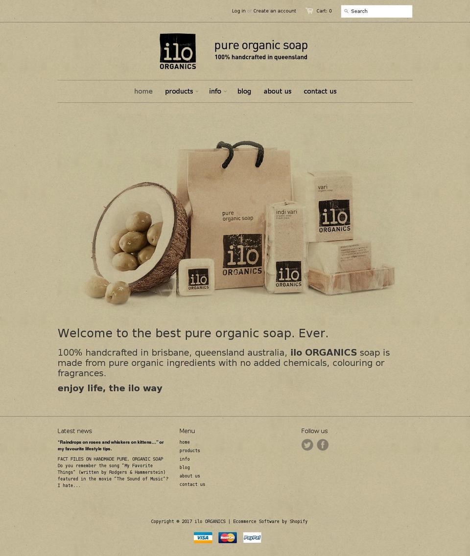 iloorganics.com shopify website screenshot