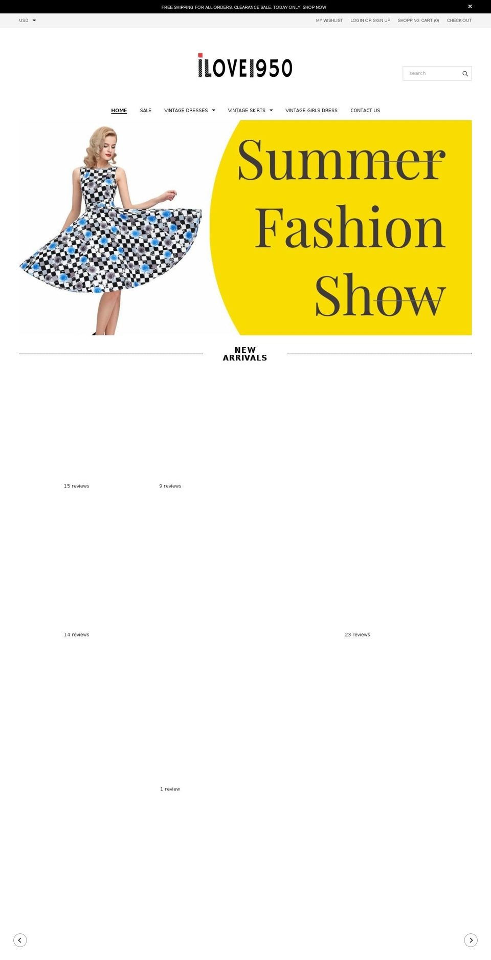 ilove1950.com — Shopify storefront screenshot
