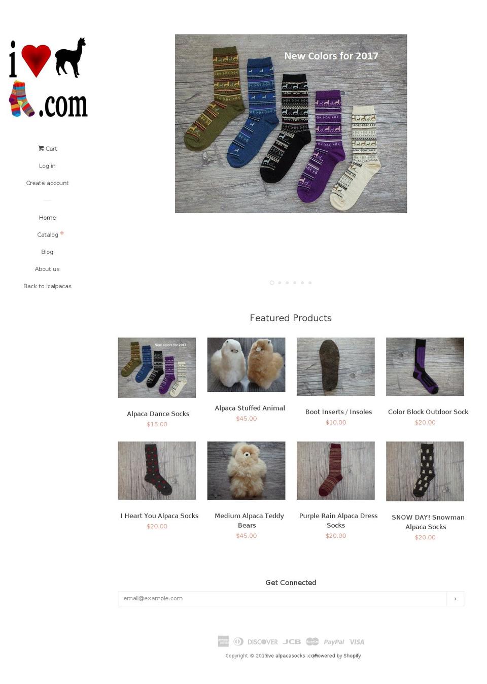 ilovealpacasocks.com shopify website screenshot