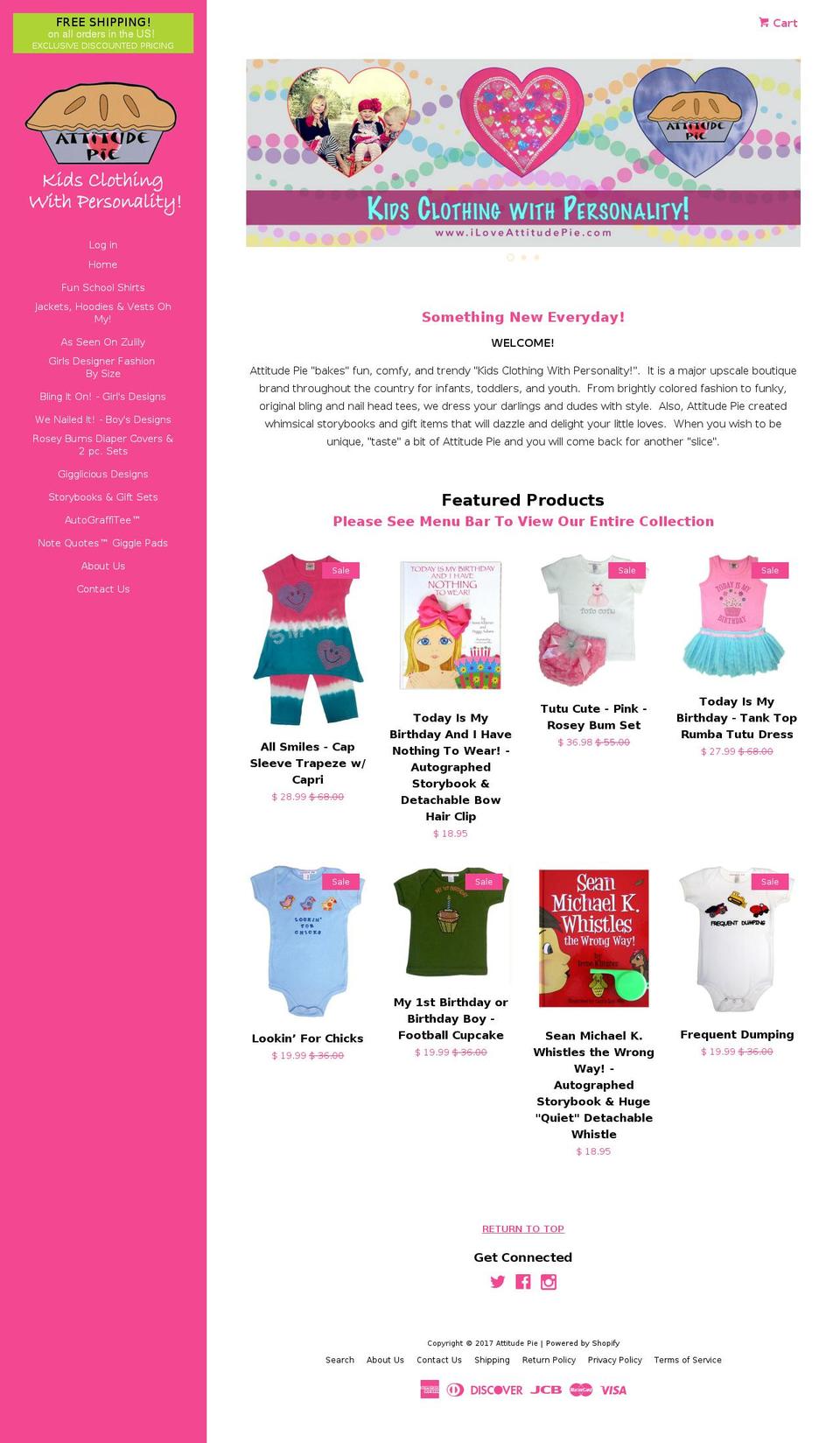 iloveattitudepie.com shopify website screenshot