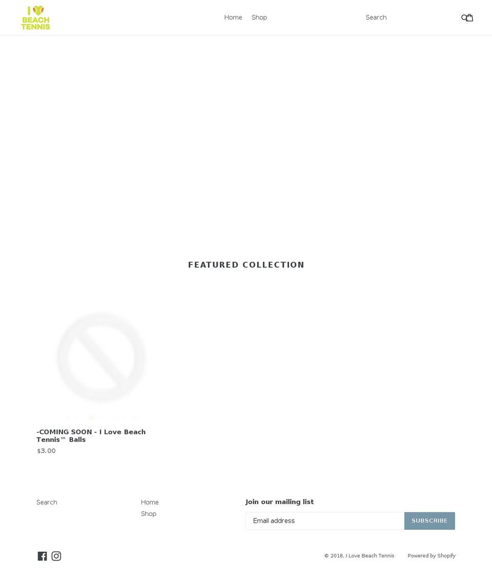ilovebeachtennis.com shopify website screenshot