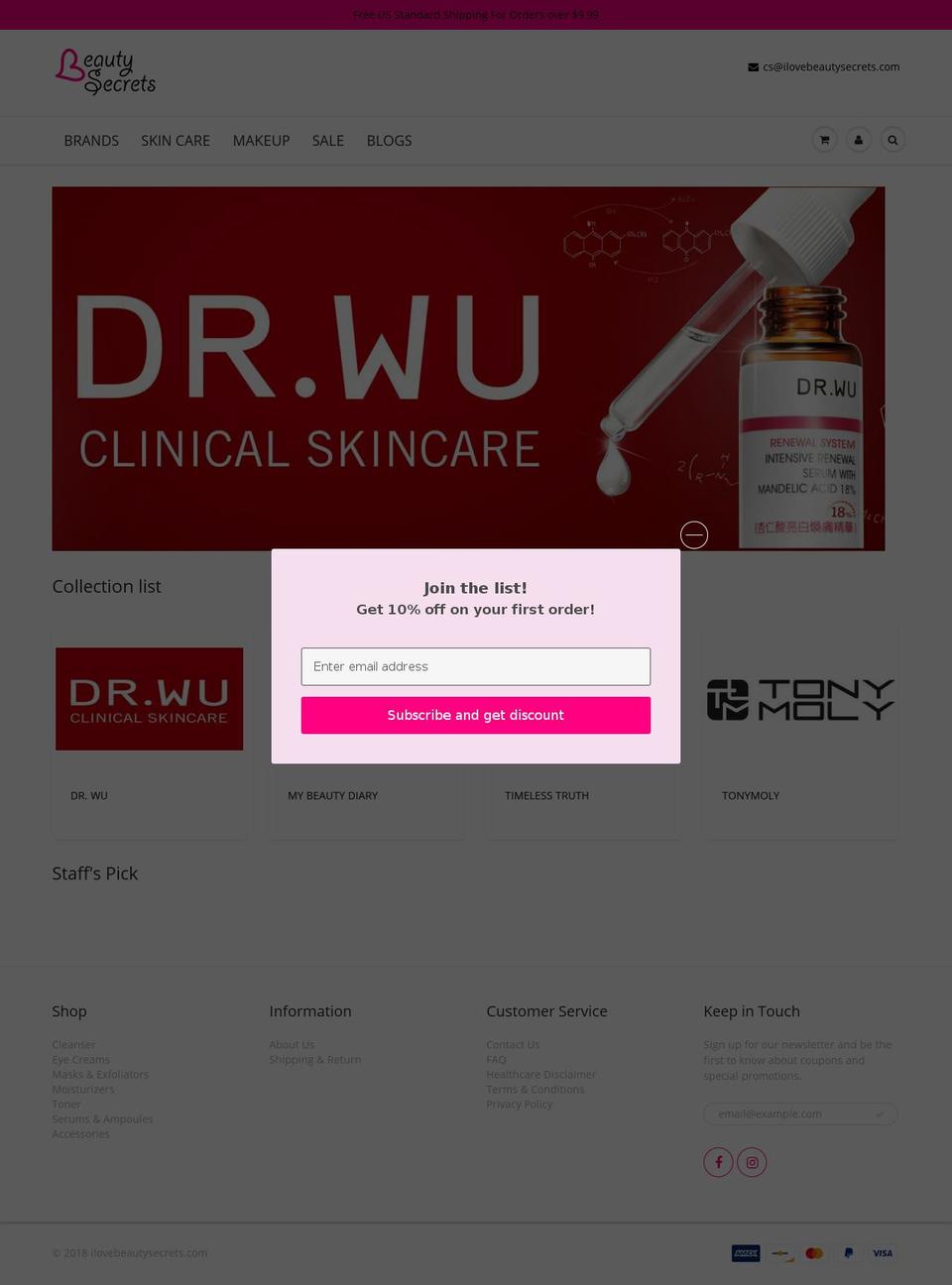 ilovebeautysecrets.com — Shopify storefront screenshot
