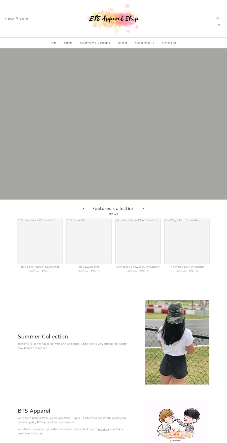 ilovebts.com — Shopify storefront screenshot